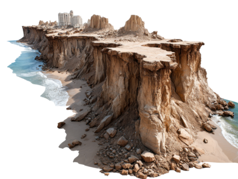 Coastal cliffs in desert landscape: Dramatic cliffs meet the sea under the sun, painting a landscape of natural beauty in a coastal desert. This scenery evokes a sense of remoteness and freedom.