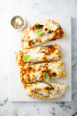 Pizza with pears and truffle