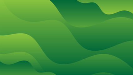 Abstract green background with waves. Fluid shapes composition. Vector illustration