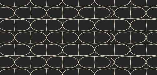 Fototapeta premium Geometric Seamless Pattern with Interlocking Ellipses