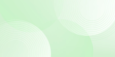 Minimalist soft Abstract Background in Gradient green and white Tones with Circles. Circle effect style geometric, abstract background.