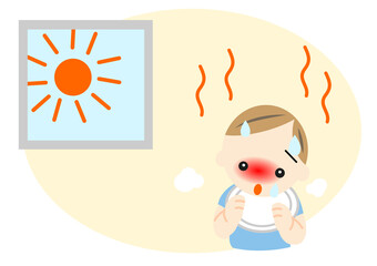 室内で熱中症にかかる赤ちゃん