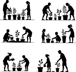 mountain climbing, team climbing,  man vector bundle