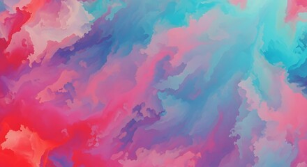 Abstract swirls of vibrant pink purple and teal paint