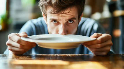 Avoid leaning too far toward the plate while eating--maintain a natural, upright posture. 