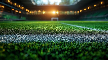 Stadiums lush turf meets the goal