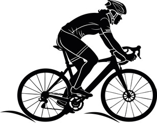 Obraz premium silhouette of a man riding a bicycle