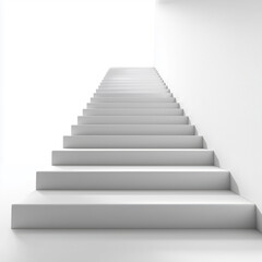 Modern White Staircase Leading to the Future , PNG isolated cut out image