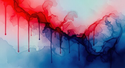 Abstract watercolor splash and drip effect on a textured background
