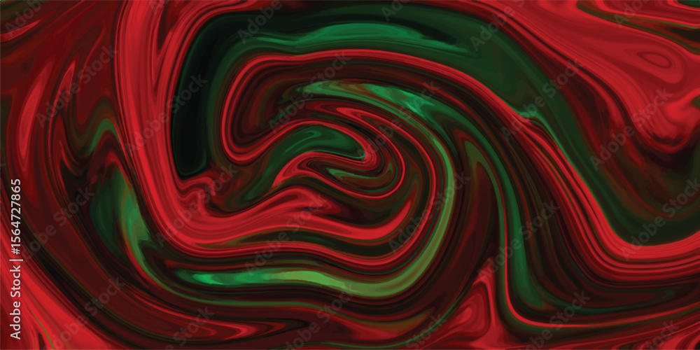 Poster abstract swirls in shades of red and green forming an artistic fluid flow background design suitable