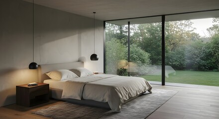 Interior of a bedroom.