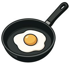 Fried Egg in a Pan Illustration