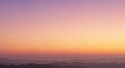 Obraz premium Serene Sunset Over Misty Hills