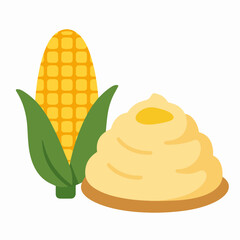 Corn on the cob and mashed potatoes food icon