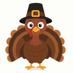 Pilgrim turkey character for Thanksgiving holiday celebrations