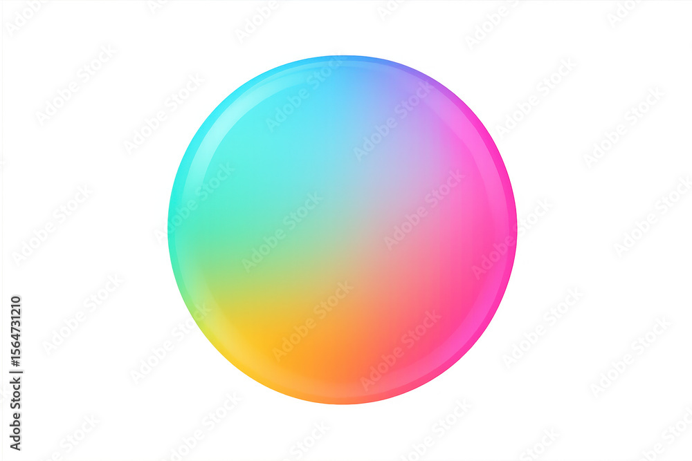 Poster rainbow colored sphere with gradient colors on a transparent background, perfect for graphic design 
