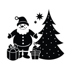 christmas-tree--santa--snowman--and-gifts-festive-.eps