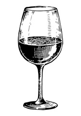 Wine vector engraving style illustration