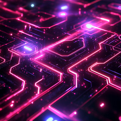 Geometric Abstract With Ai-Generated Patterns Glowing