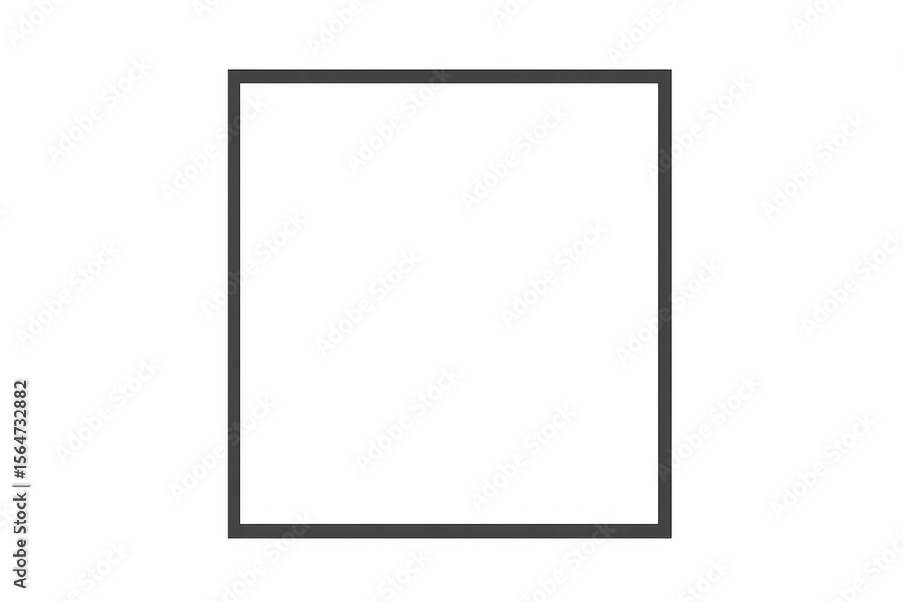 Poster simple black frame border over transparent background with alpha channel, perfect for graphic design