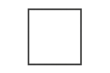 Simple black frame border over transparent background with alpha channel, perfect for graphic design projects