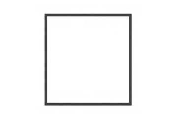 Simple black frame border over transparent background with alpha channel, perfect for graphic design projects