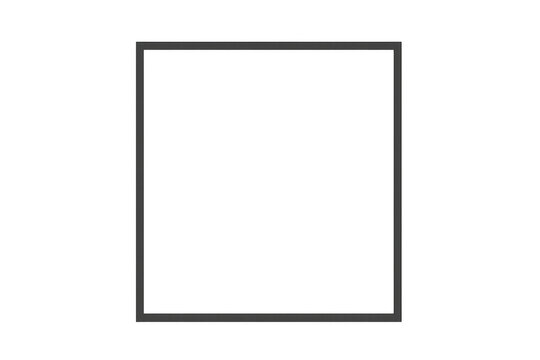 Simple black frame border over transparent background with alpha channel, perfect for graphic design projects