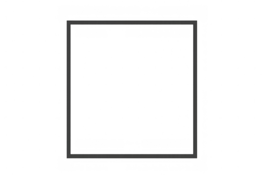 Simple black frame border over transparent background with alpha channel, perfect for graphic design projects - Powered by Adobe