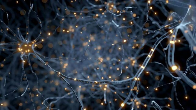 A microscopic, immersive journey through a dense forest of neurons. 