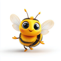 Fototapeta premium Adorable Cartoon Bee Illustration , PNG isolated cut out image