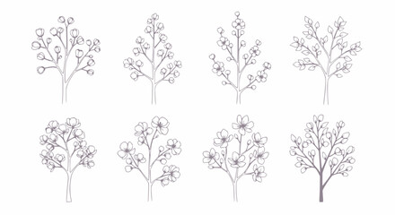 Thin branches and decorative flowers
