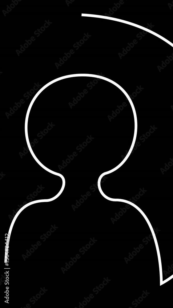 Poster animation of ai data processing over email icons and black background