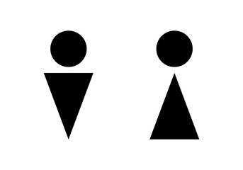 Black woman and man symbol sign icon flat vector design