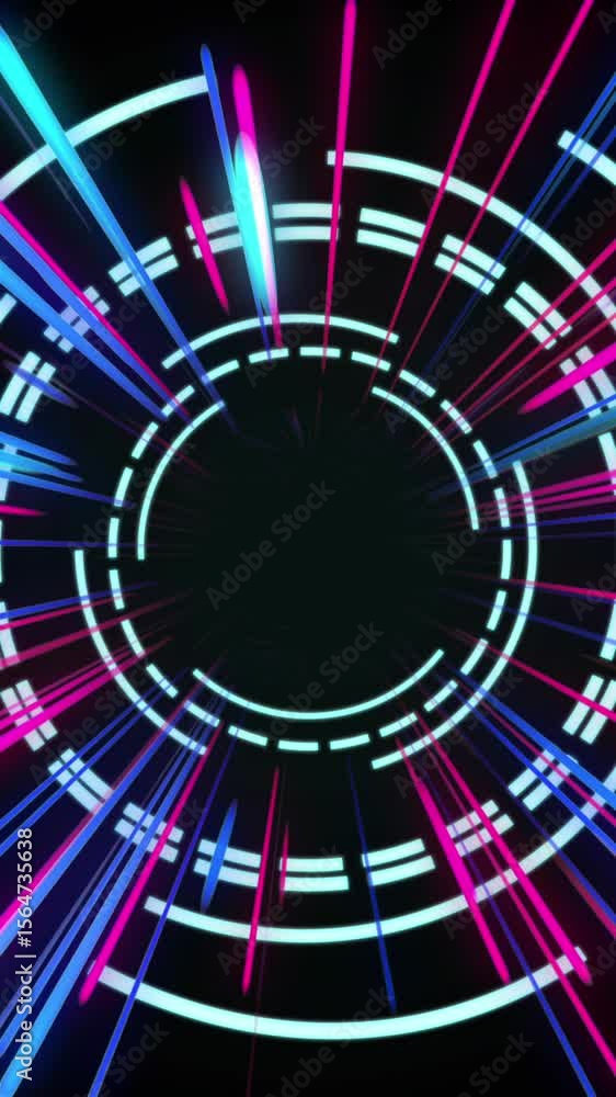 Poster animation of scope and data processing over light trails