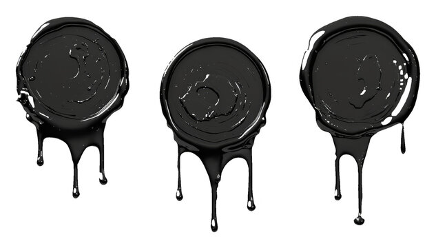 Black Wax Seal Collection – Dripping Vintage Stamp Emblems on Transparent Background for Branding, Gothic Design, and Digital Stationery