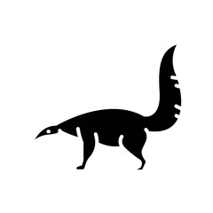 giant anteater black flat icon for digital and print projects. South american animals.