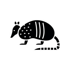 armadillo black flat icon for digital and print projects. South american animals.