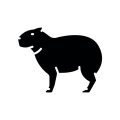 capybara black flat icon for digital and print projects. South american animals.