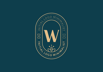 Elegant Initial W minimal logos in retro style