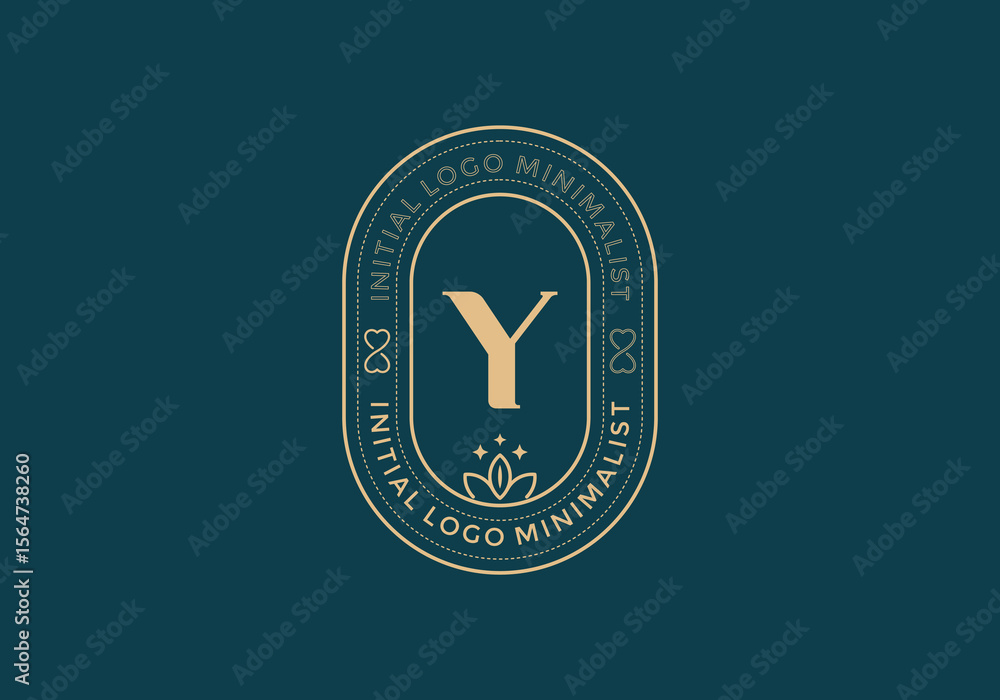 Fototapete elegant initial y minimal logos in retro style
