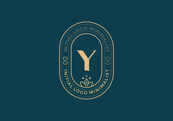 Elegant Initial Y minimal logos in retro style