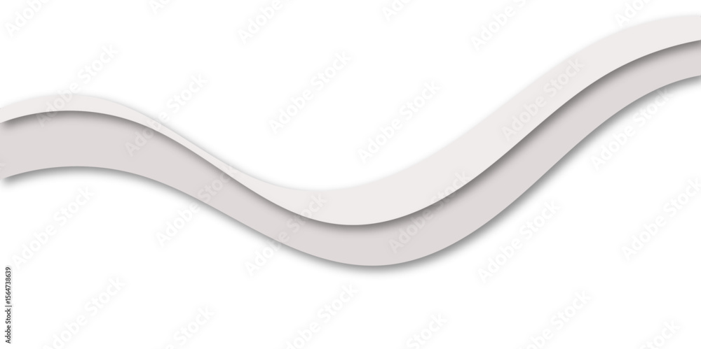 Poster abstract layered paper cut wave design in soft gray tones with smooth curves and 3d shadows. minimal
