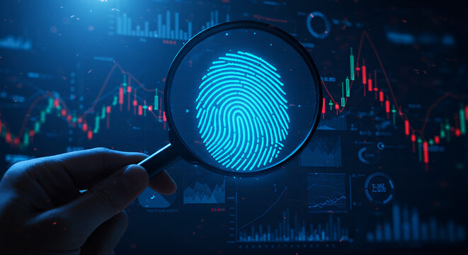 Digital Fingerprint Analysis: Uncovering Data Insights & Cybersecurity Threats in Financial Markets with Magnifying Glass