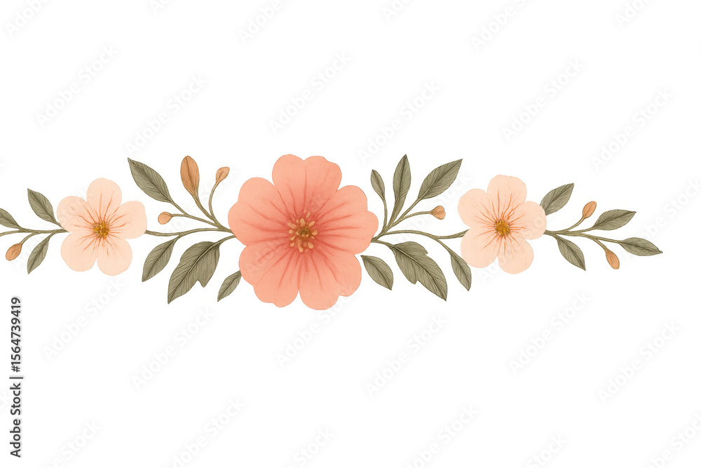 Poster peach and cream blossoms create a delicate floral arrangement, perfect for adding a touch of eleganc