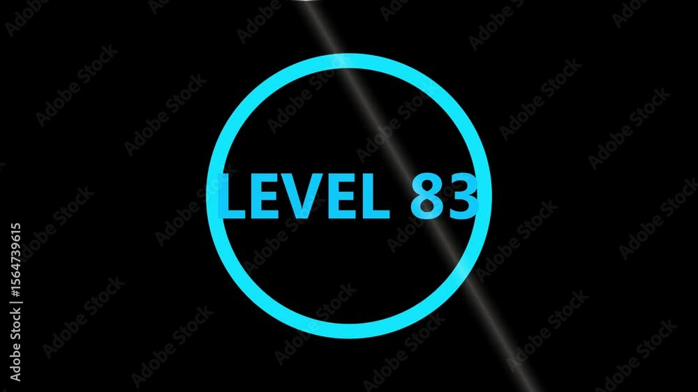 Poster level 83 text animation. level eight text font, level up text animation. level- 83 text animation