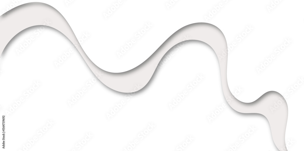 Poster abstract layered paper cut wave design in soft gray tones with smooth curves and 3d shadows. minimal