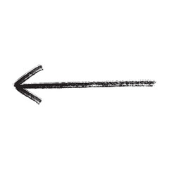 Hand-Drawn Left Arrow Simple, Textured Directional Pointer for Design Projects