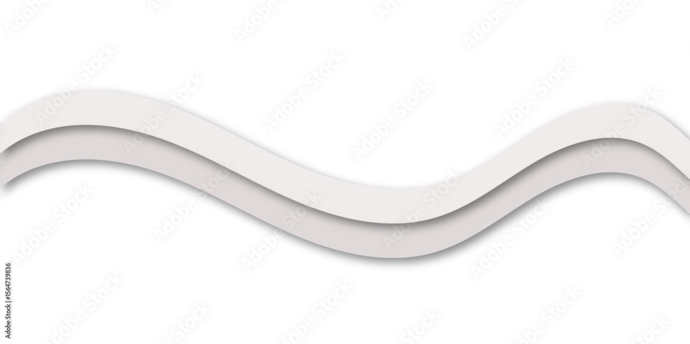 Poster abstract layered paper cut wave design in soft gray tones with smooth curves and 3d shadows. minimal