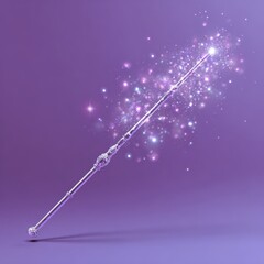 A magical wand emitting sparkling lights and glimmering effects. The wand features intricate details, creating an enchanting and ethereal ambiance