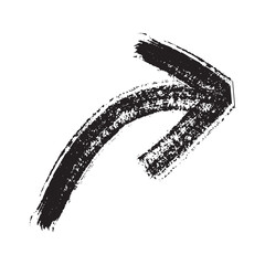 Bold Black Hand-Painted Arrow Directional Graphic Element for Design Projects
